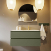 Mondiaz VICA-DLUX Ensemble de meuble de salle de bain - 100cm - meuble sous-vasque armée - 2 tiroirs - lavabo encastré nuage droite - 1 trou de robinet - version haute 60cm - opalo SW1086446