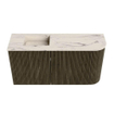 Mondiaz JOYA-DLUX Meuble de toilette 81,6 cm - arrondi droit couleur Shadow - Vasque FAYE position Gauche 1 trou de robinet couleur Nata SW1424981
