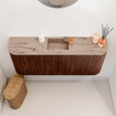 Mondiaz JOYA-DLUX 103.2cm toiletmeubel - ronding links en rechts kleur Ruby - Wastafel FAYE positie Midden 1 kraangat kleur Arena. SW1425318