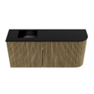 Mondiaz JOYA 91.6cm meuble de salle de bains - arrondi droite couleur Dusk - Vasque FAYE position Gauche 1 trou de robinet couleur Urban. SW1421709