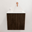 Mondiaz JOYA 40cm meuble de toilette - couleur Walnut - Vasque FAYE position Droite Sans trou de robinet couleur Talc SW1421242