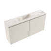 MONDIAZ TURE-DLUX Meuble WC 100cm Linen. EDEN lavabo Frappe position milieu. Sans trou de robinet. SW1102864