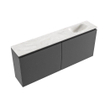 MONDIAZ TURE-DLUX Meuble toilette - 120cm - Dark Grey - EDEN - vasque Ostra - position droite - 1 trou de robinet SW1104795