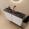 MONDIAZ TURE-DLUX Meuble toilette - 80cm - Linen - EDEN - vasque Lava - position centrale - sans trou de robinet SW1103890