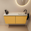 MONDIAZ TURE-DLUX Meuble toilette - 100cm - Ocher - EDEN - vasque Ostra - position droite - 1 trou de robinet SW1104940