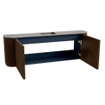 Mondiaz JOYA-DLUX Meuble de salle de bains 123.2cm - arrondi gauche et droite couleur Walnut - Vasque FAYE position Milieu Sans trou de robinet couleur Oza SW1424619