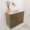Mondiaz JOYA-DLUX Meuble de toilette 50cm - couleur Dusk - Vasque FAYE position Milieu Sans trou de robinet couleur Nata. SW1425882