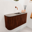 Mondiaz JOYA-DLUX 83.2cm toiletmeubel - ronding links en rechts kleur Ruby - Wastafel FAYE positie Midden Zonder kraangat kleur Oza. SW1425554