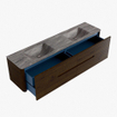 Mondiaz CIRO-DLUX Ensemble de meubles de salle de bains - 190x45x50cm - vasque solid surface Oza - 2 lavabos double - 2 trous de robinet - 4 tiroirs - Noyer SW1530683