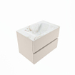 Mondiaz VICA-DLUX ensemble de meuble de salle de bain - 70cm - meuble sous-vasque lin - 2 tiroirs - lavabo encastrée nuage milieu - sans trous de robinet - version haute de 60cm - frape SW1088940