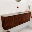 Mondiaz JOYA-DLUX 123.2cm toiletmeubel - ronding links en rechts kleur Ruby - Wastafel FAYE positie Midden Zonder kraangat kleur Saba. SW1425639