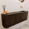 Mondiaz JOYA-DLUX 111.6cm toiletmeubel - ronding links kleur Walnut - Wastafel FAYE positie Rechts Zonder kraangat kleur Lava. SW1422498