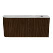 Mondiaz JOYA-DLUX Meuble de toilette 91,6 cm - arrondi gauche couleur Noyer - Vasque FAYE position Droite Sans trou de robinet couleur Glace SW1422410