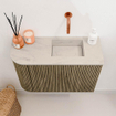 Mondiaz JOYA-DLUX 61.6cm toiletmeubel - ronding links kleur Dusk - Wastafel FAYE positie Rechts Zonder kraangat kleur Opalo. SW1423327