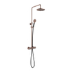 Hotbath Cobber ensemble de douche de pluie thermostatique avec pomme de douche ronde de 20cm douchette ronde cuivre brossé PVD SW229864