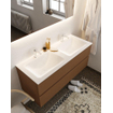 MONDIAZ VICA Ensemble de meuble salle de bain - 120cm - 2 tiroirs - lavabo Cloud double - 2 trous de robinet - solid surface rouille SW411122