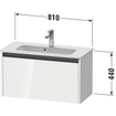 Duravit Ketho 2 meuble sous-lavabo avec 1 tiroir 68x39x44cm avec poignée anthracite gris béton mat SW772178