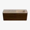 Mondiaz CIRO-DLUX Badkamermeubelset - 140x45x50cm - Solid surface wastafel Arena - 1 wasbak Rechts - 1 kraangat - 4 lades - Walnut SW1530427