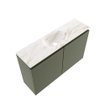 MONDIAZ TURE-DLUX Meuble WC 80 cm Army. Lavabo EDEN Frappe position milieu. Sans trou de robinet. SW1102675