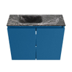 MONDIAZ TURE-DLUX Meuble toilette - 60cm - Jeans - EDEN - vasque Lava - position gauche - 1 trou de robinet SW1103830