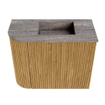 Mondiaz JOYA-DLUX 51.6cm toiletmeubel - ronding links kleur Oak - Wastafel FAYE positie Rechts 1 kraangat kleur Oza. SW1424108