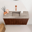 Mondiaz JOYA-DLUX 70cm toiletmeubel - kleur Ruby - Wastafel FAYE positie Midden Zonder kraangat kleur Oza. SW1425504