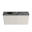 MONDIAZ TURE-DLUX Meuble WC 100cm Linen. Lavabo EDEN Lava position gauche. Sans trou de robinet. SW1103896