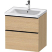 Duravit D-neo Meuble sous vasque 63.4x45.2x62.5cm 2 tiroirs Chêne naturel mat SW640795