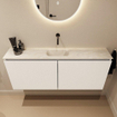 MONDIAZ TURE-DLUX Meuble toilette - 120cm - Talc - EDEN - vasque Ostra - position centrale - sans trou de robinet SW1104679