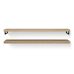 Looox Wood collection Plan vasque 200x46x7cm Chêne Old Grey avec porte-serviette Noir mat SW278357