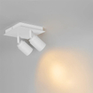 QAZQA Ducha plafonnier de salle de bains - 17x17cm - 2 spots - IP44 - carré - blanc mat SW1187232