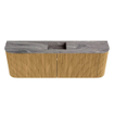 Mondiaz JOYA-DLUX 123.2cm toiletmeubel - ronding links en rechts kleur Oak - Wastafel FAYE positie Midden Zonder kraangat kleur Sombra. SW1424299
