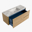Mondiaz CIRO-DLUX Badkamermeubelset - 120x45x50cm - Solid surface wastafel Glace - 1 wasbak Midden - zonder kraangaten - 2 lades - Oak SW1530848