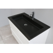 Basic Bella Meuble salle de bains avec lavabo acrylique Noir 80x55x46cm 1 trou de robinet Blanc brillant SW491726