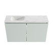 MONDIAZ TURE-DLUX Meuble toilette - 80cm - Greey - EDEN - vasque Opalo - position gauche - sans trou de robinet SW1104365