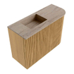 Mondiaz JOYA-DLUX 61.6cm toiletmeubel - ronding rechts kleur Oak - Wastafel FAYE positie Links Zonder kraangat kleur Saba. SW1424200