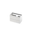 INK Wastafelonderkast - 80x40x52cm - 2 lades - greeploos - MDF lak - Mat wit SB1241010