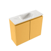 MONDIAZ TURE-DLUX Meuble toilette - 60cm - Ocher - EDEN - vasque Ostra - position centrale - sans trou de robinet SW1105208