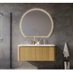 Royal Plaza Terra Badkamermeubelset - 120x47x46cm - keramische wastafel wit glans - 2 wasbakken - 2 kraangaten - 2 lades - sandwood (licht eiken) SW1441223