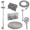BRAUER Chrome Edition Douche de pluie thermostatique encastrée - boutons-poussoirs - SET 72 - pomme de douche 30cm - bras de plafond - douchette 3 jets - flexible de douche - barre de douche intégrée - chrome SW925573