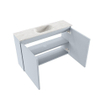 MONDIAZ TURE-DLUX Meuble toilette - 80cm - Clay - EDEN - vasque Ostra - position centrale - 1 trou de robinet SW1104766