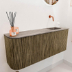 Mondiaz JOYA-DLUX Meuble de toilette 101,6cm - arrondi gauche couleur Dusk - Vasque FAYE position Droite Sans trou de robinet couleur Oza SW1426015