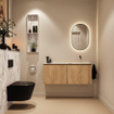 MONDIAZ TURE-DLUX 120cm toiletmeubel Washed Oak. EDEN wastafel Glace positie rechts. Zonder kraangat. SW1103644