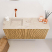 Mondiaz JOYA-DLUX 80cm meuble de toilette - couleur Chêne - Vasque FAYE position Gauche Sans trou de robinet couleur Frappe. SW1421892