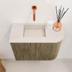 Mondiaz JOYA-DLUX 51.6cm toiletmeubel - ronding rechts kleur Dusk - Wastafel FAYE positie Links Zonder kraangat kleur Meli. SW1425843