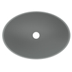 Arcqua prince lavabo en saillie 49x34cm ovale en marbre coulé gris mat SW909476
