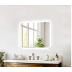 FugaFlow Eccelente Arredo Badkamerspiegel - 80x70cm - met afgeronde hoeken - horizontale / verticale plaatsing - indirecte LED verlichting - spiegelverwarming - Infrarood-sensor aan onderzijde SW1477262