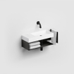 Clou Mini Wash Me Open Kast - 53x19x17.5cm - links - met handdoekhouder - zwart SW928523