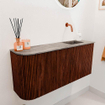 Mondiaz JOYA-DLUX 91.6cm toiletmeubel - ronding links kleur Ruby - Wastafel FAYE positie Rechts Zonder kraangat kleur Oza. SW1425543