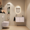 MONDIAZ TURE-DLUX Meuble toilette - 80cm - Rosee - EDEN - vasque Opalo - position gauche - 1 trou de robinet SW1104491
